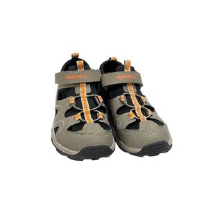 Merrell Boys Hydro Teton Gray Black Leather Hiking Sandal Size 1